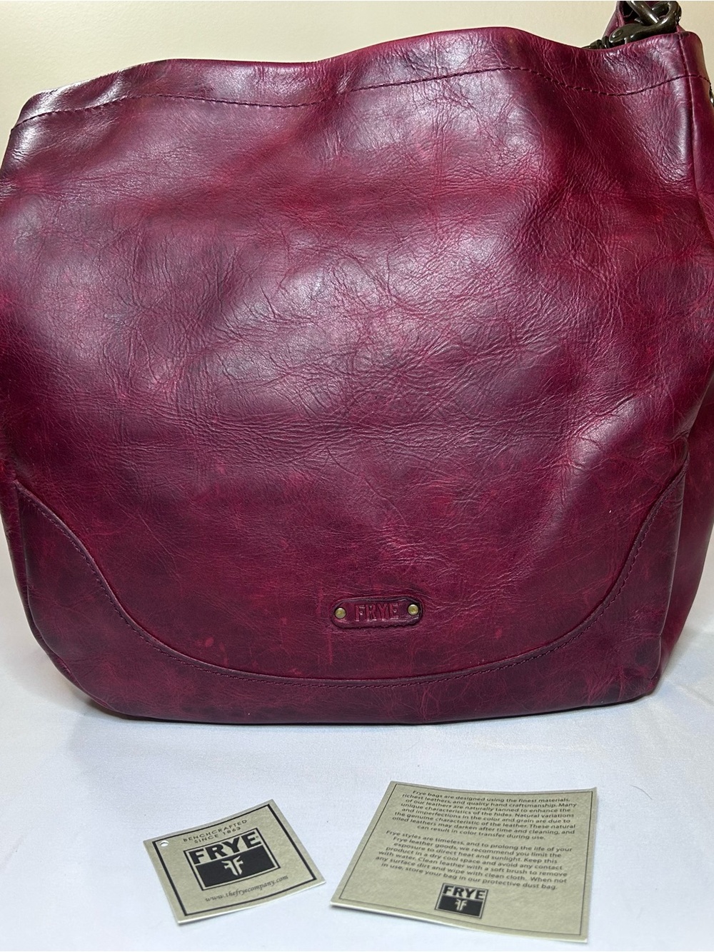 Frye Deep Wine Leather Shoulder Bag